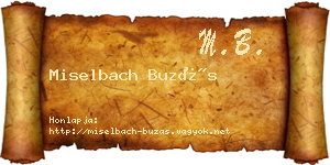 Miselbach Buzás névjegykártya